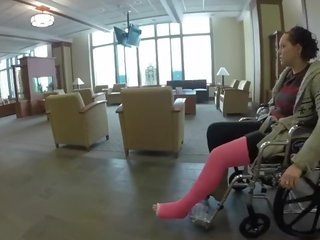 Pink Long Leg Cast Wheelchair