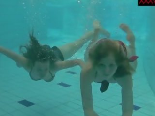 Nastya and libuse enticing fun underwater