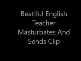 Beatiful inglês professora masturba e sends filme