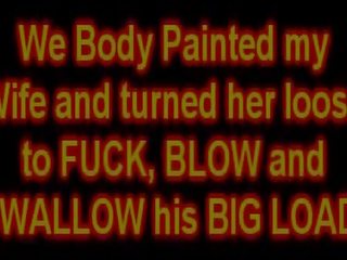 Body Painted Cum Eating slut